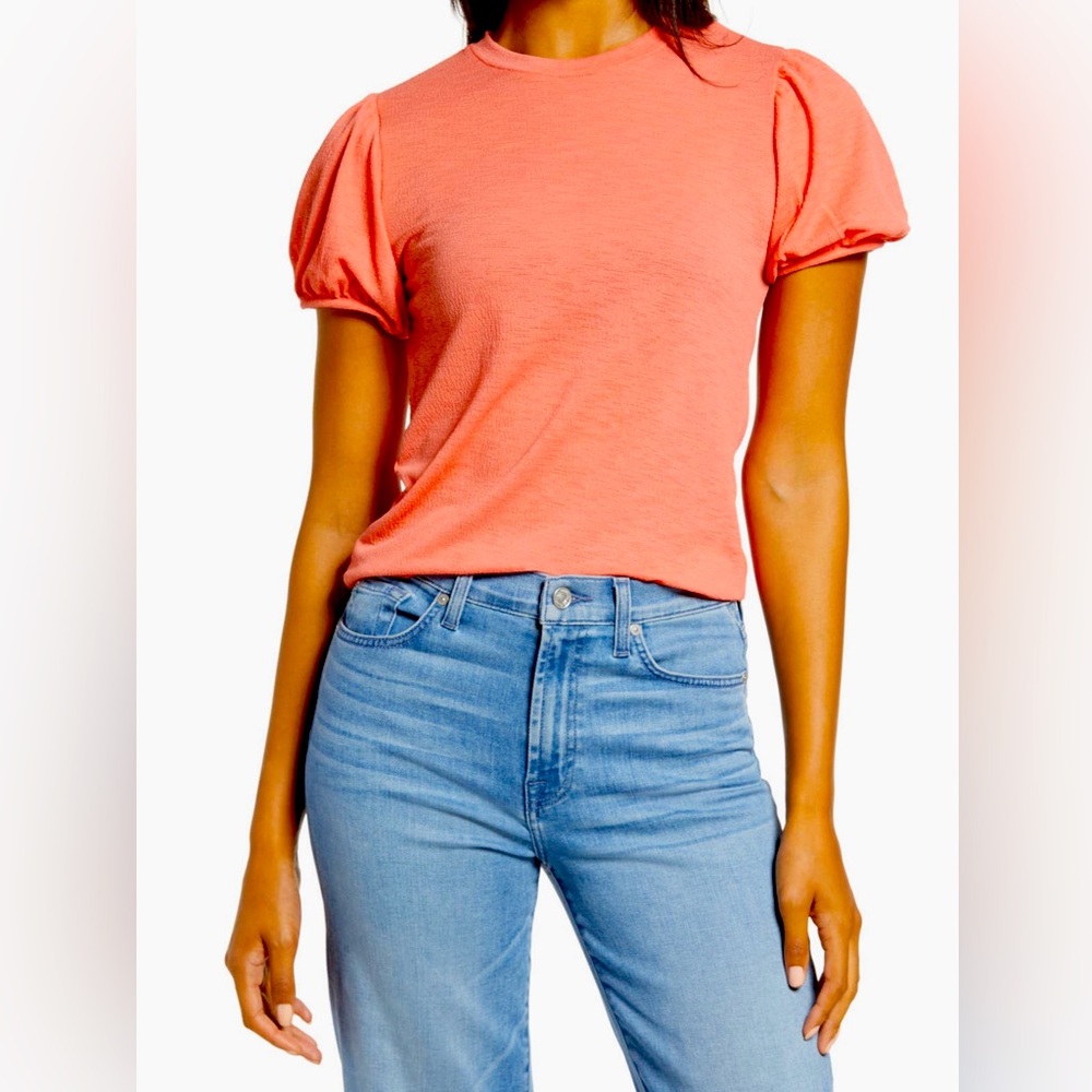 Halogen Puff Sleeve Crewneck Top